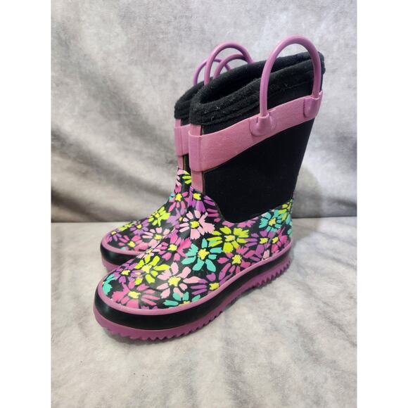 Western Chief Kids Cold Rated Neoprene Boot, Daisy Shower, 11/12 US Lined Rubber - Picture 3 of 5